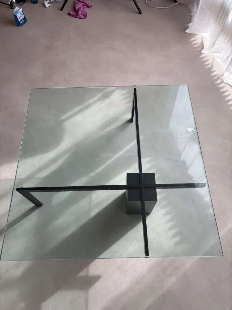 Metaform Kw1 Coffee Table Hank Kwint 1980s Glass Black Metal photo vinterior