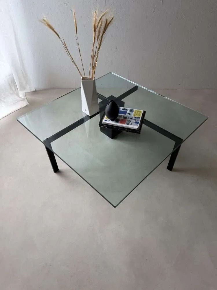 Metaform Kw1 Coffee Table Hank Kwint 1980s Glass Black Metal photo vintage