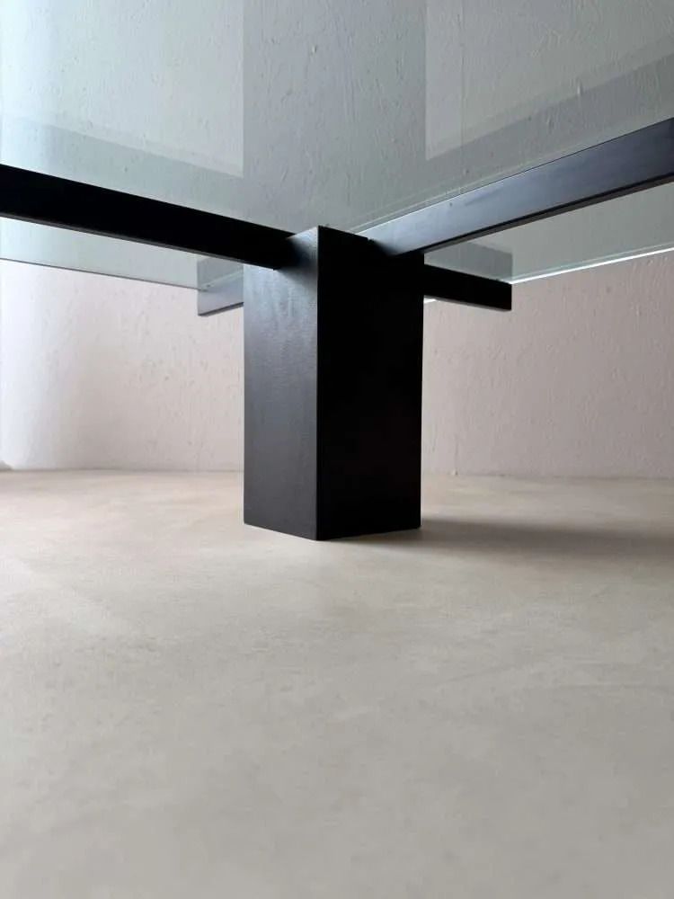 photo furniture Metaform Kw1 Coffee Table Hank Kwint 1980s Glass Black Metal