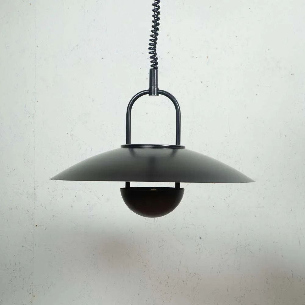 Postmodern Minimalistische Hanglamp Jaren 1980, In Hoogte Verstelbaar