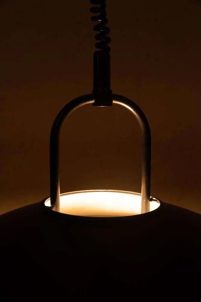 photo vintage Postmodern Minimalistische Hanglamp Jaren 1980, In Hoogte Verstelbaar
