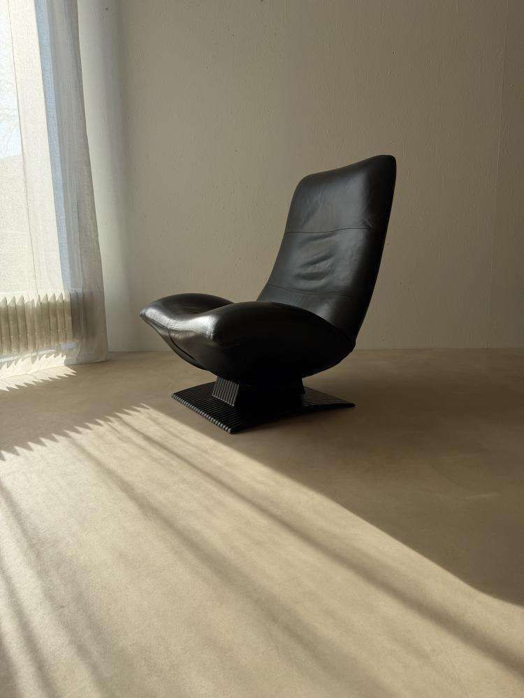 Artifort Wave F773 Armchair Black Leather Peter Van Der Ham 1985 photo buy