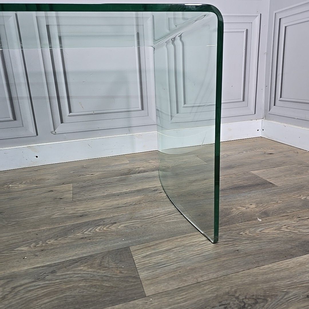 Vintage Glass Coffee Table Vintage Italian Mid Century Modern Style Curved photo vintage