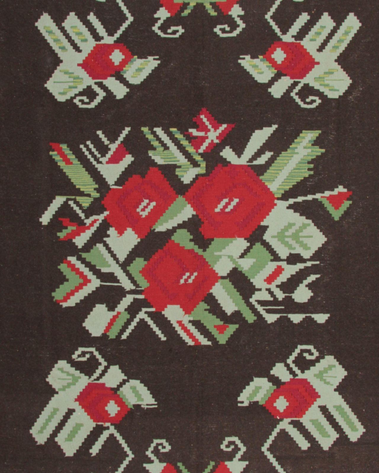 photo furniture Antique Moldavian Kilim Rug Floral Large Livingroom Carpet Zig Zag Border