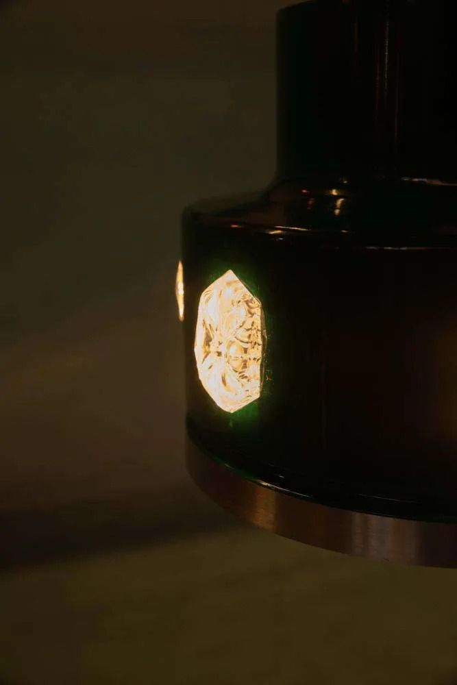 Lighting Vintage Design Green Pendant Lamp Glass, Metal Scandinavian. photo
