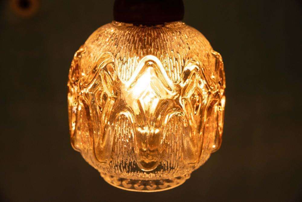 photo buy Brutalist Glass Pendant Lamps 70s, Vintage Swedish Pendant.