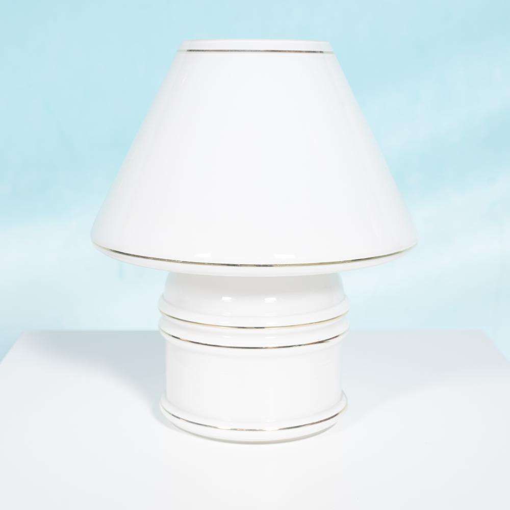 Vintage Glazen Tafellamp Jaren 1970, Mushroom Space Age. photo furniture