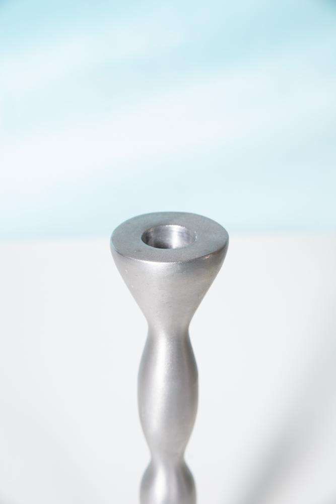 Set Van Twee Space Age Kandelaars, Jaren 70/80, Organisch Aluminium. photo 66.0