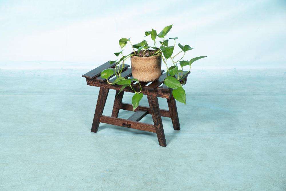 Boheemse Wengé Lattenbank, Japandi Kruk, Jaren 1970. photo furniture