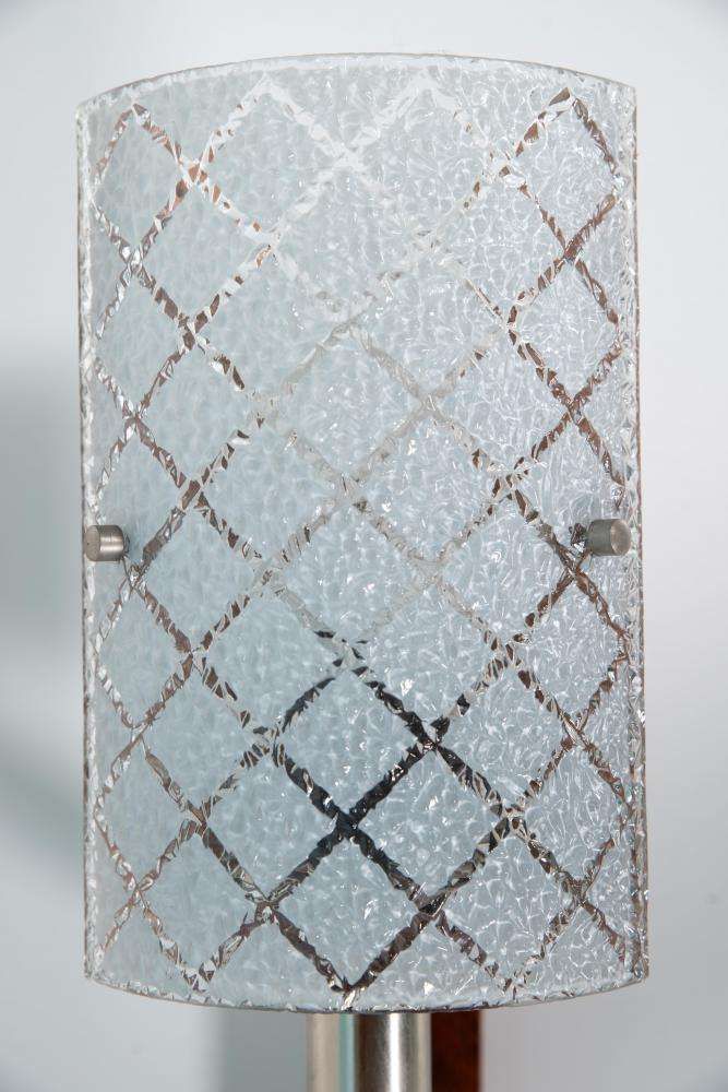 photo furniture Vintage Wall Lamp From The 1960s, Frosted Glass And Bohemian Teak.