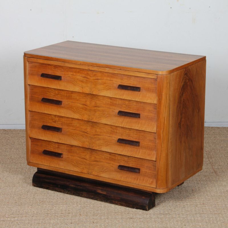 Walnut Chest Of Drawers, 20th Century Piece. photo furniture