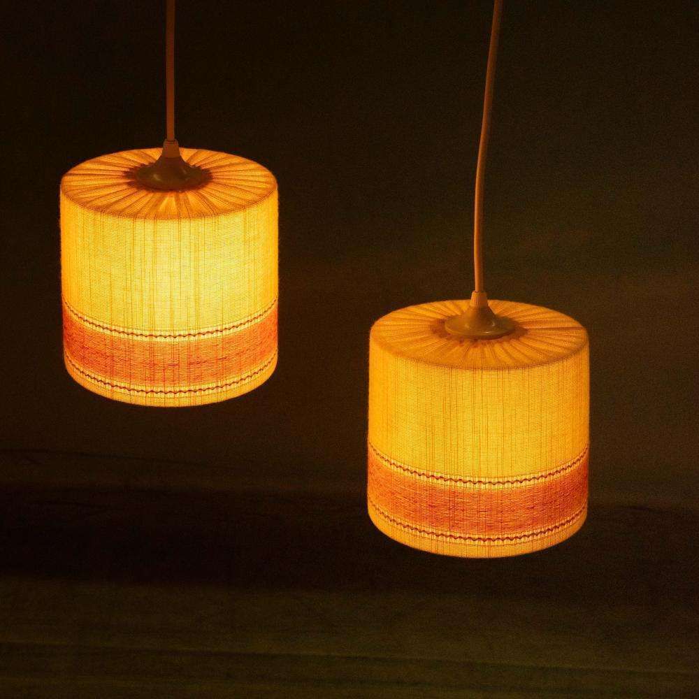 92.0 Space Age Pendant Lamp Ochre Yellow, Sixties Swedish Yellow Pendant. photo