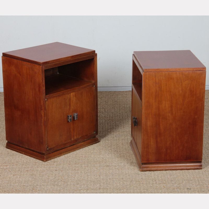 Pair Of Wooden Bedside Tables, French Craftsmanship From The 1940s. photo 1109.0