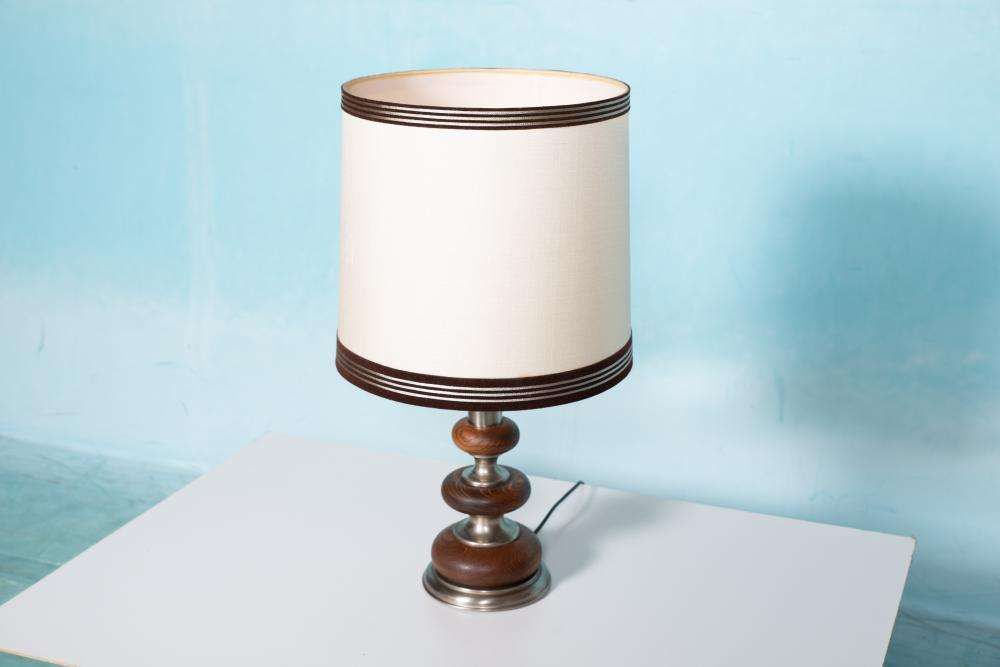 Bohemian Tafellamp Jaren 1960 – Space Age Houten Nachtkastlamp photo for sale