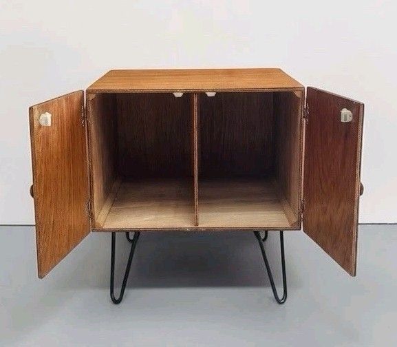 Mid Century Teak Record Cabinet Cupboard Mid Century Retro C1960s photo furniture