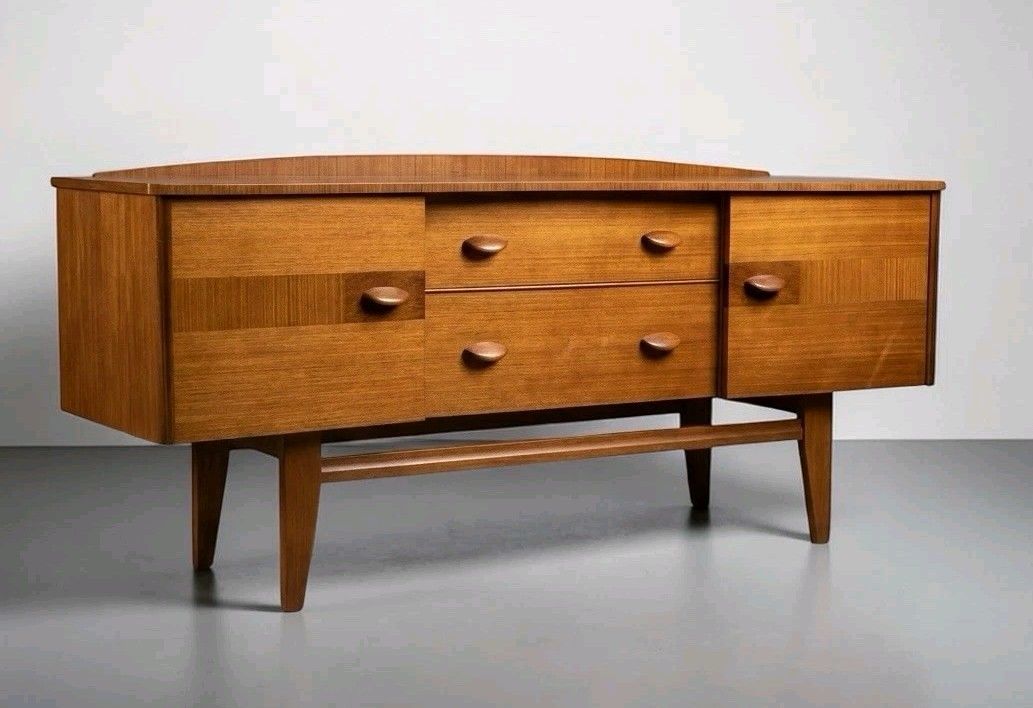 Vintage Stoneleigh Teak Sideboard Mid Century Retro Curved Surface Rare C1960s