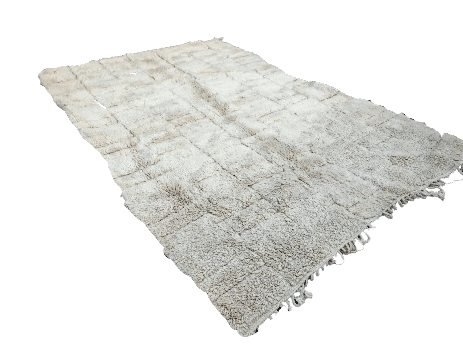 No Custom Fee/  Cream Authentic Beni Ouarain Moroccan Rug 100%Wool/ 9.8×6.8ft– 300×210 Cm photo for sale