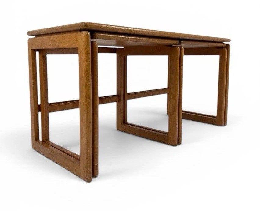 Arne Hovmand Olsen For Mogens Kold Solid Teak Nest Of Tables Rare Mid Century