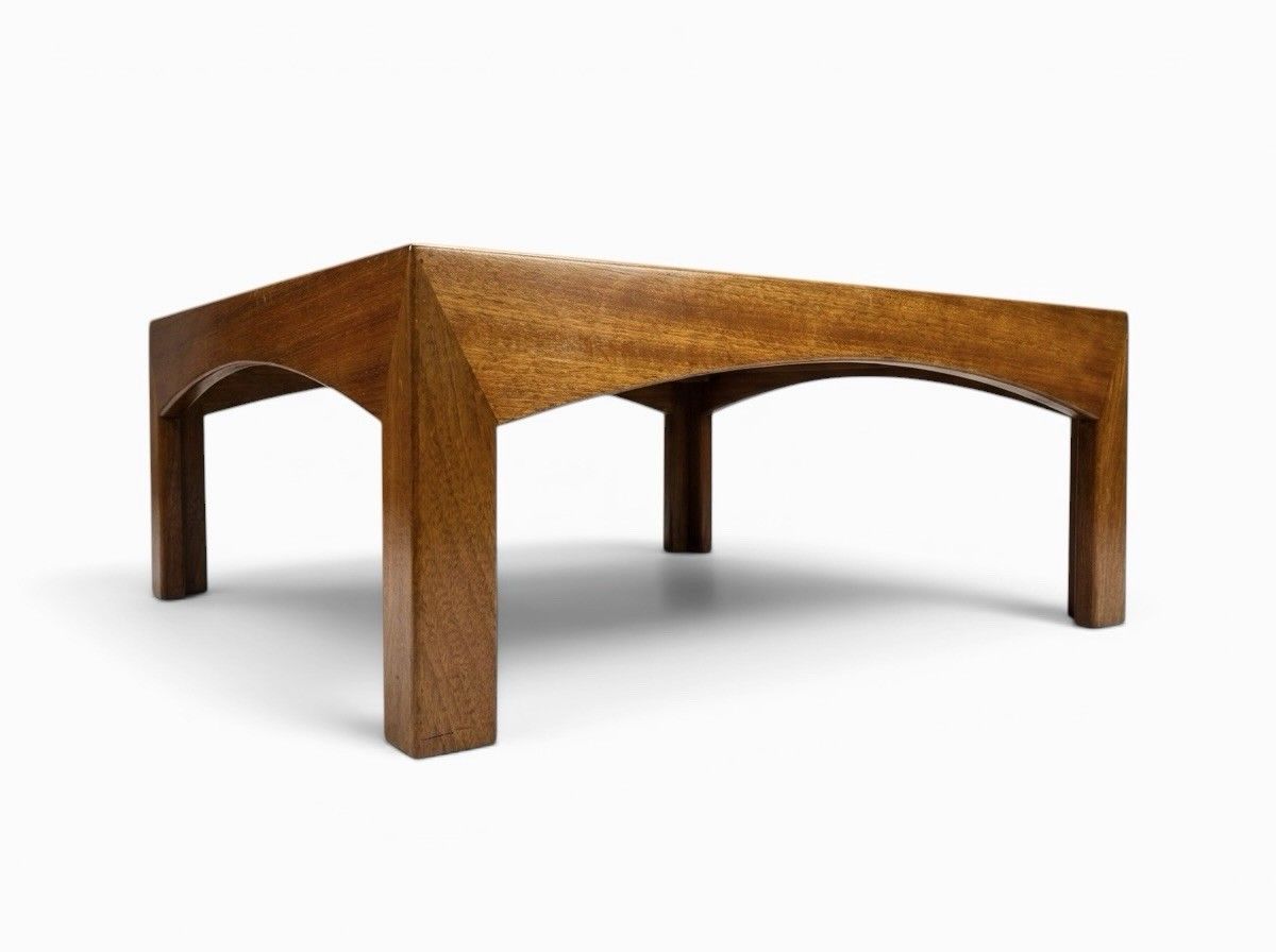 Danish Kristian Vedel Solid Teak And Smoked Glass Coffee Table Sculptural C1960s photo vinterior