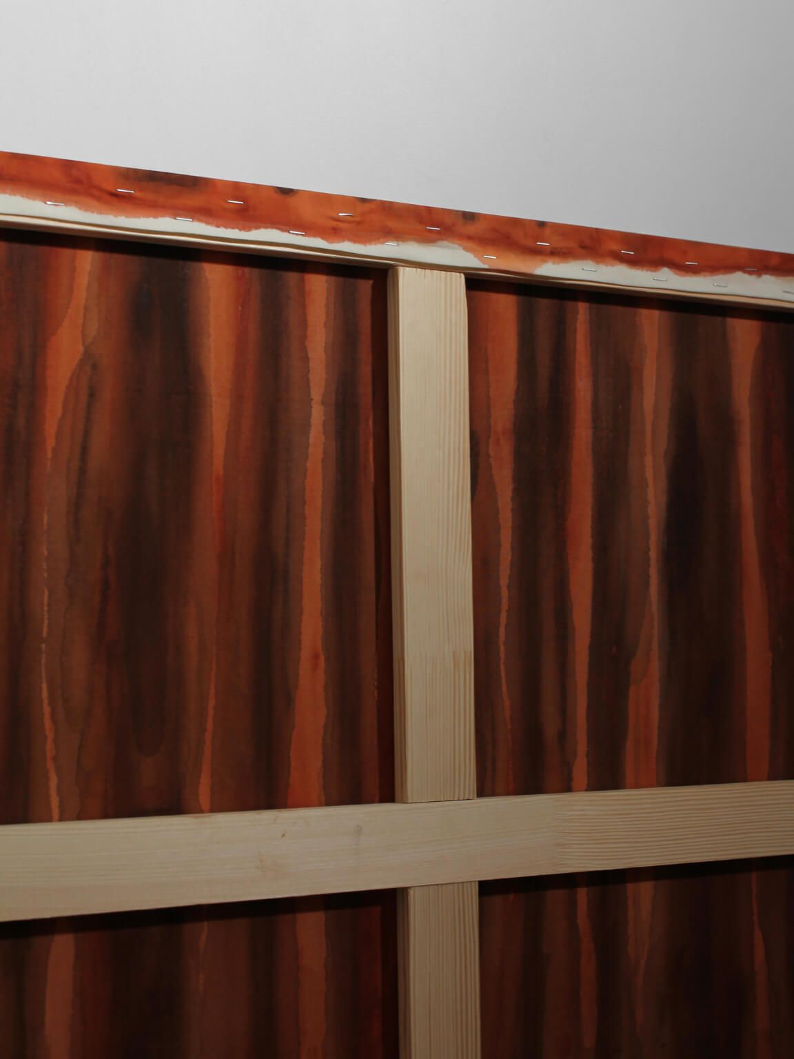 Vertical Organic Lines Painting In Umber, 80x80cm, Karina Savonenko, 2026 photo buy