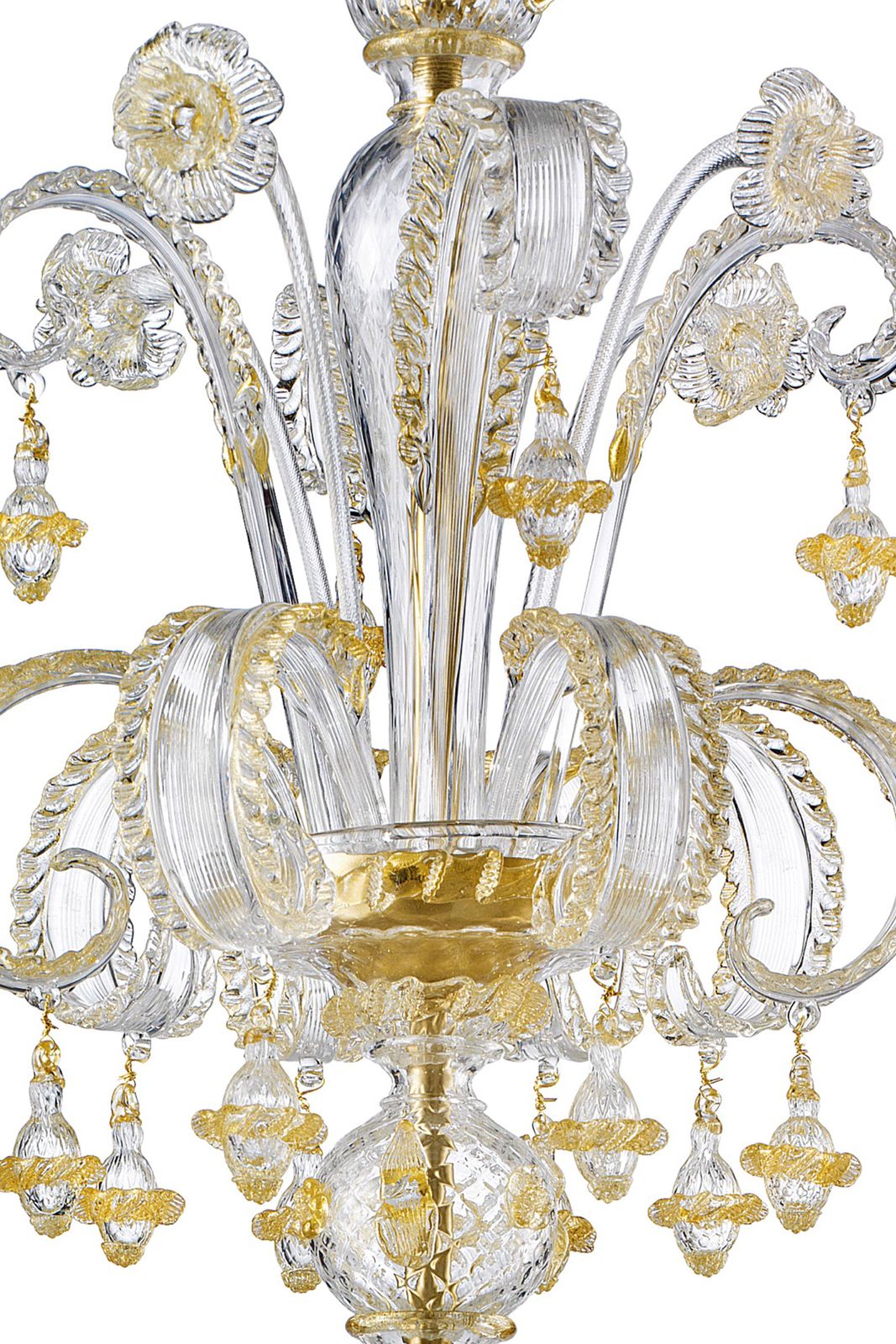 Imperial Venetian "Rigadin" Murano Glass Chandelier With Gold Trimming photo 22577.0