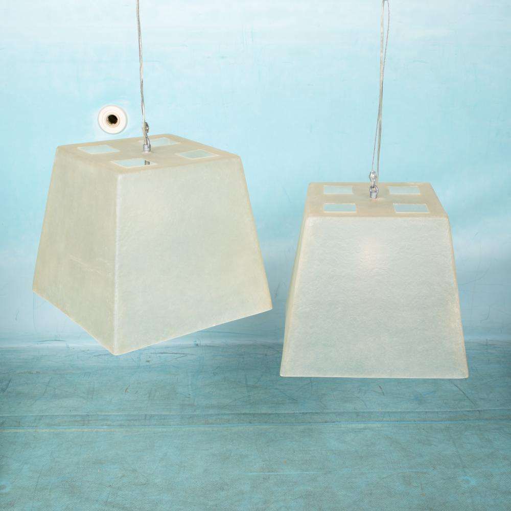 Minimalistisch Vintage Hanglamp Van Glasvezel, Roche Bobois photo vinterior