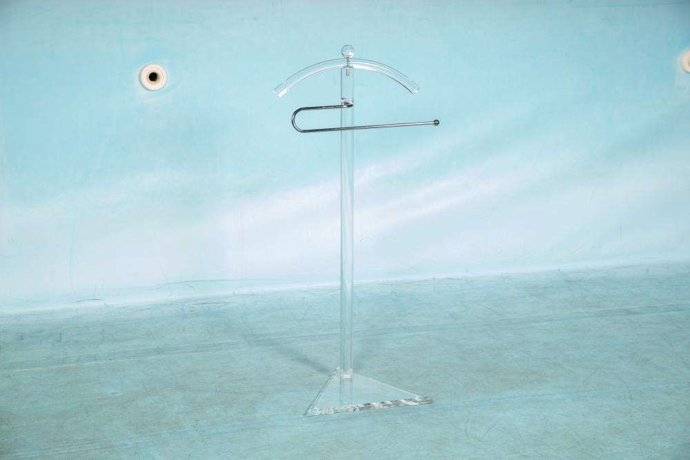 Minimalist Dressboy Plexiglass, Postmodern Coatrack 80s photo Furniture