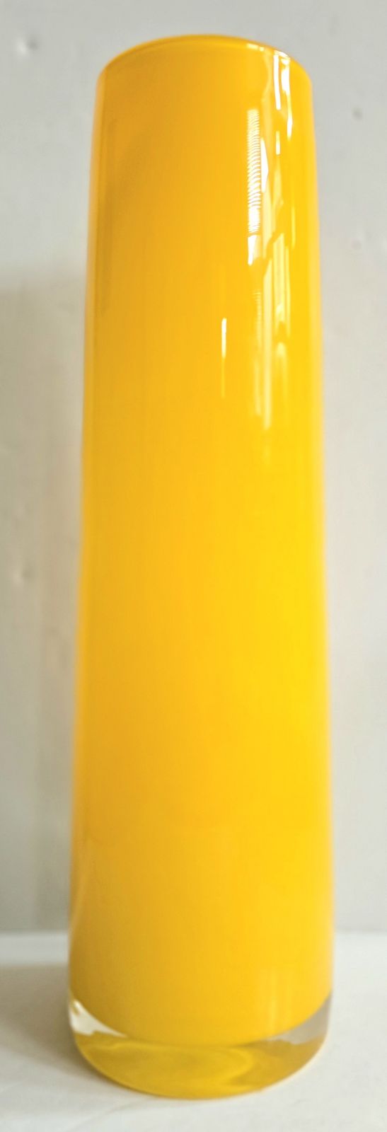 Large Mid Century Italian Yellow Glass Vase