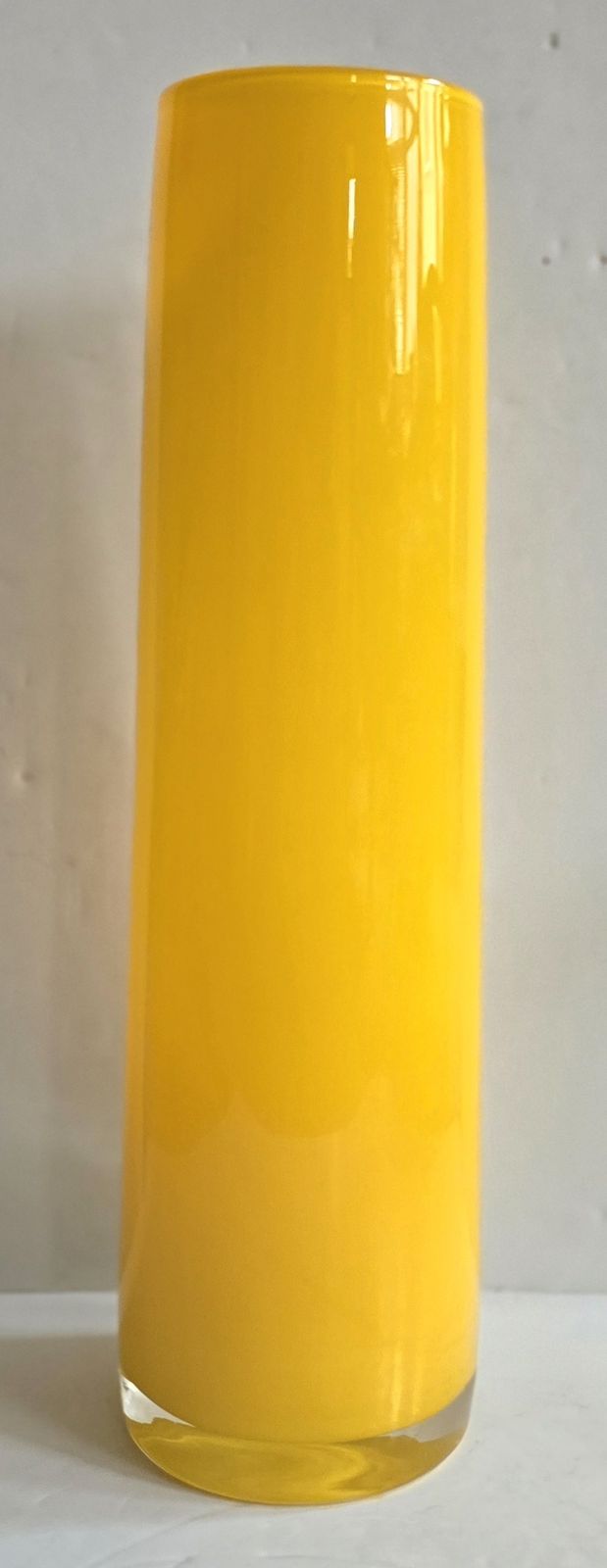 Large Mid Century Italian Yellow Glass Vase photo vintage