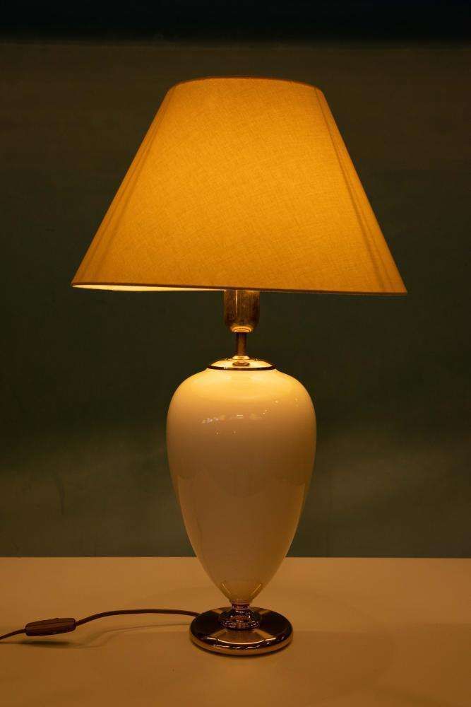 147.0 Bohemian Table Lamp 1970s, Vintage Earthenware & Brass photo