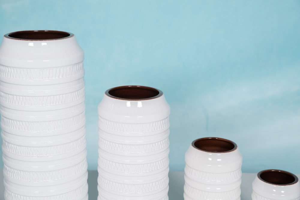 West Germany Vases Set Of Four White Ceramic Carstens Tönnieshof 1960s 70s photo buy