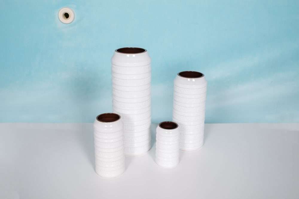 photo furniture West Germany Vases Set Of Four White Ceramic Carstens Tönnieshof 1960s 70s