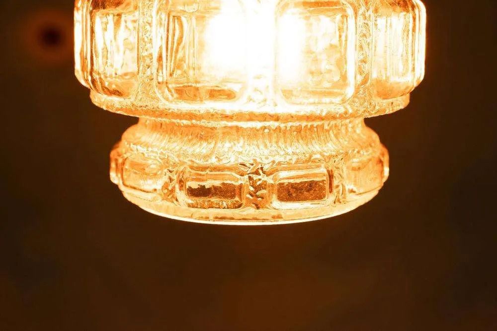 Lighting Vintage Glass Pendant Lamp 60s/70s, Glass Pendant Sweden photo