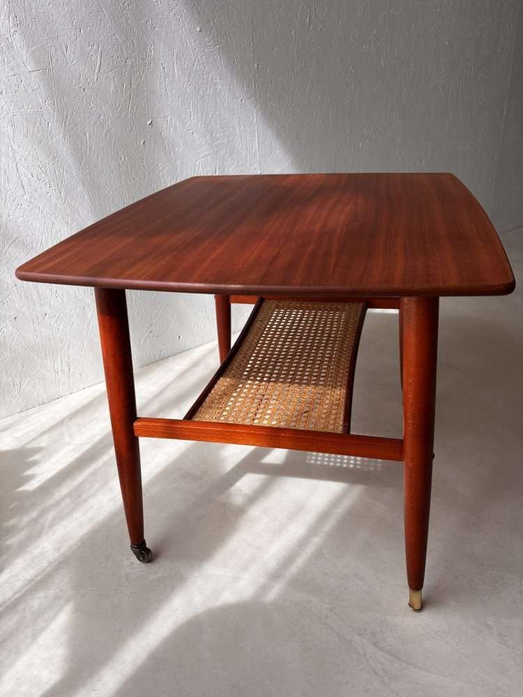 Furniture Swedish Design Side Table Alberts Mahogany & Webbing 1960s photo