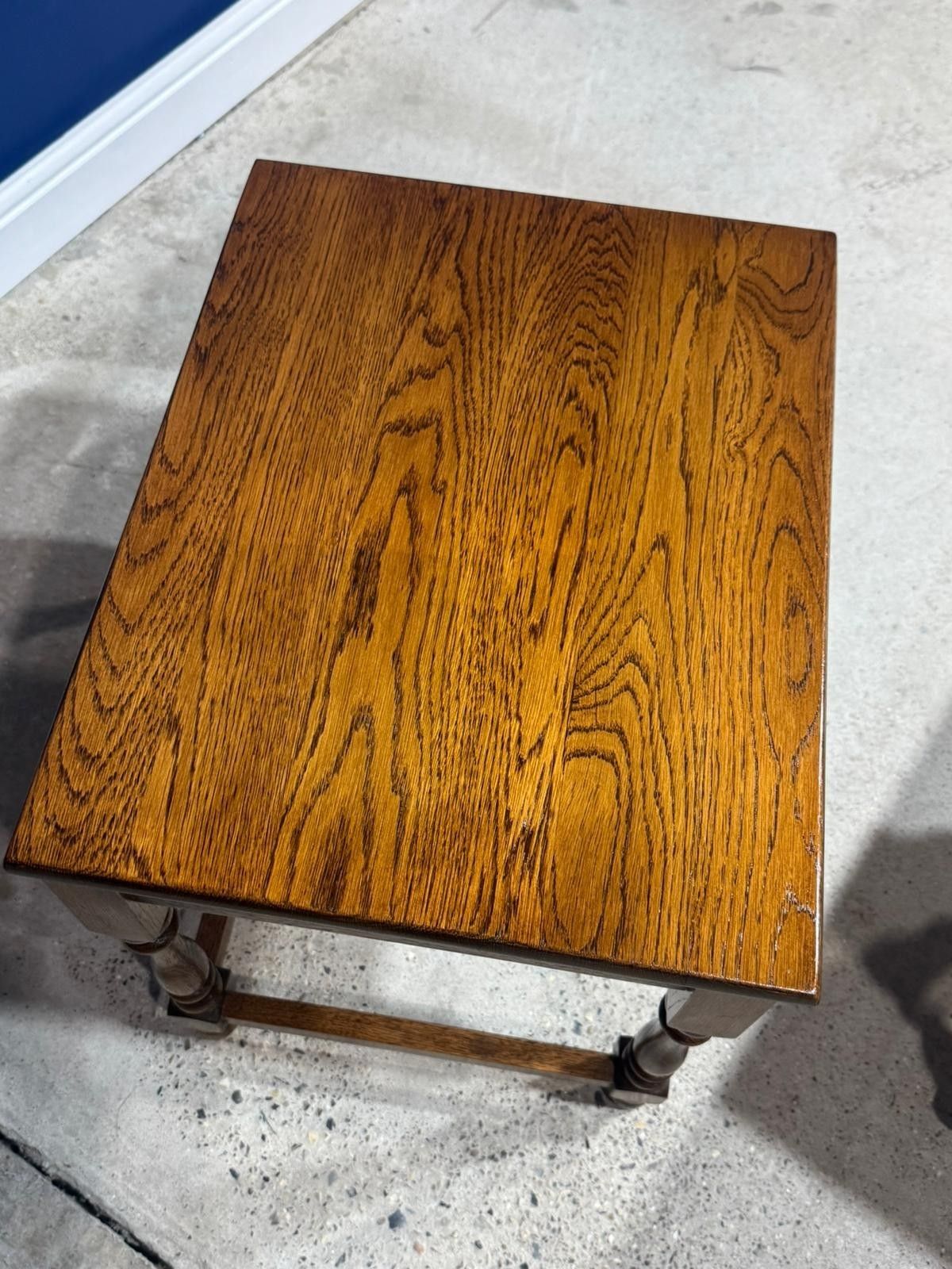 photo for sale Vintage Oak Nest Of Tables Graduated Nesting Side Tables English Quality