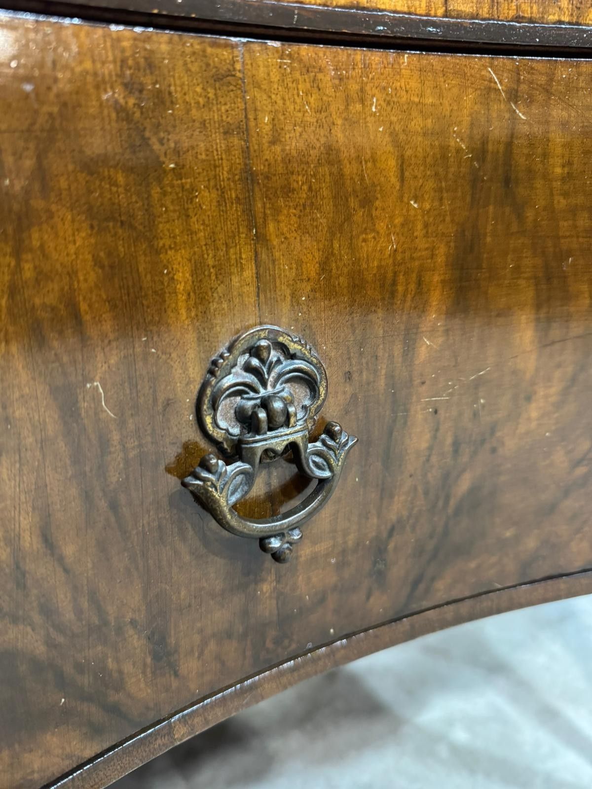 Antique Burr Walnut Sideboard Kidney Shaped Dressing Table Vintage photo buy