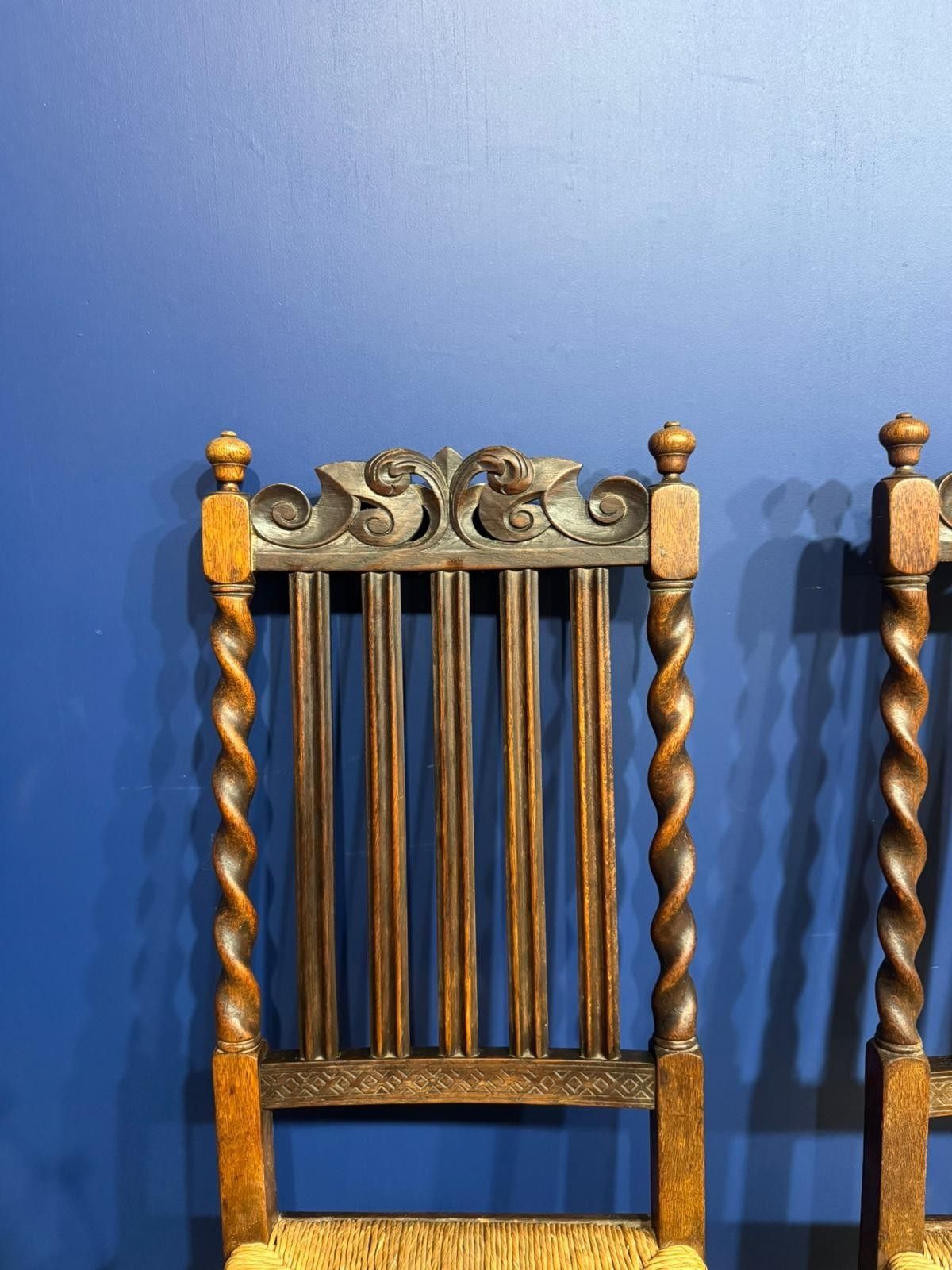 Victorian Barley Twist Chairs With Reed Seat Base Antique Vintage Ornate Dining photo Furniture