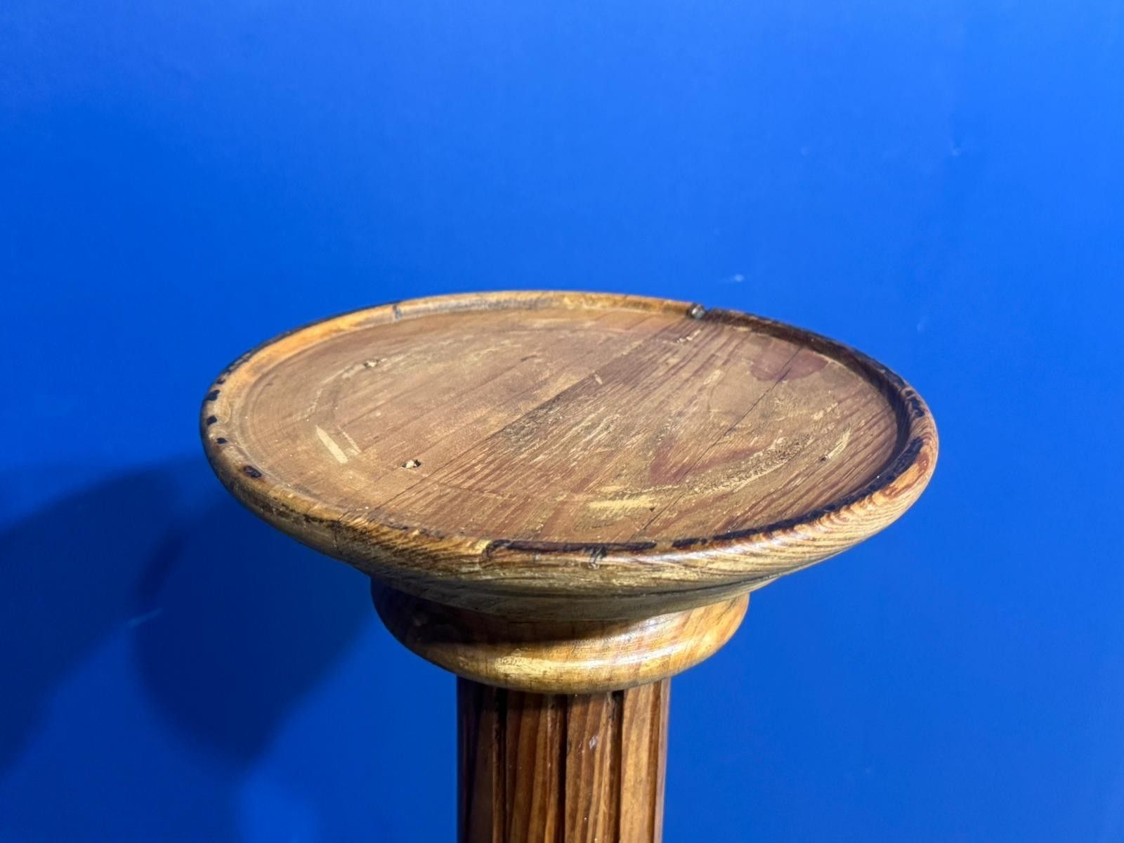 Vintage Plant Stand Wooden Pine Turned Column  Pedestal Jardiniere photo buy