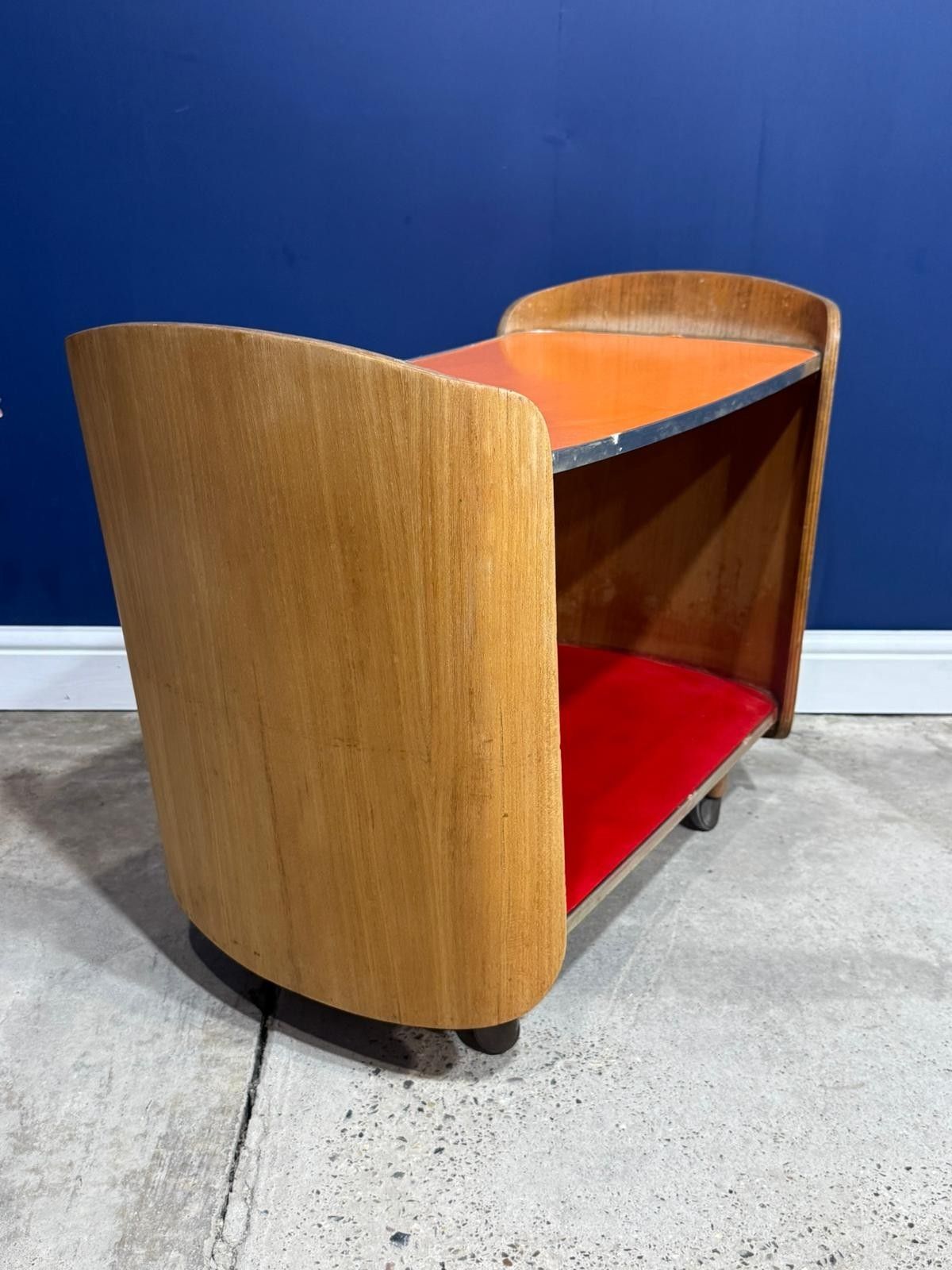 Vintage 1950s Serving Trolley Cocktail Drinks Mid Century Larder Formica Kitchen photo vintage
