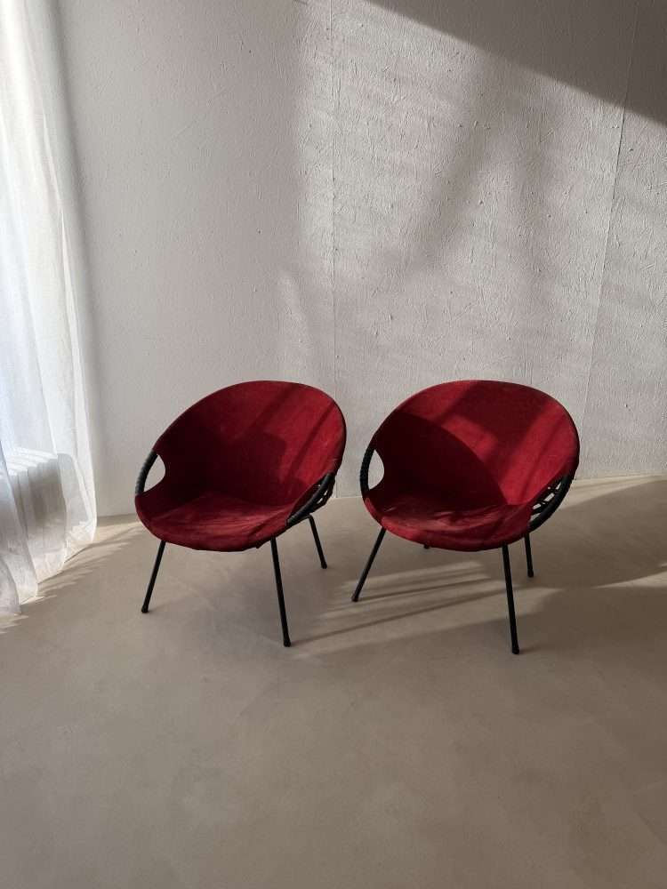 photo vinterior 1960s Balloon Chairs Lusch | Set Of Two Vintage Lounge Chairs