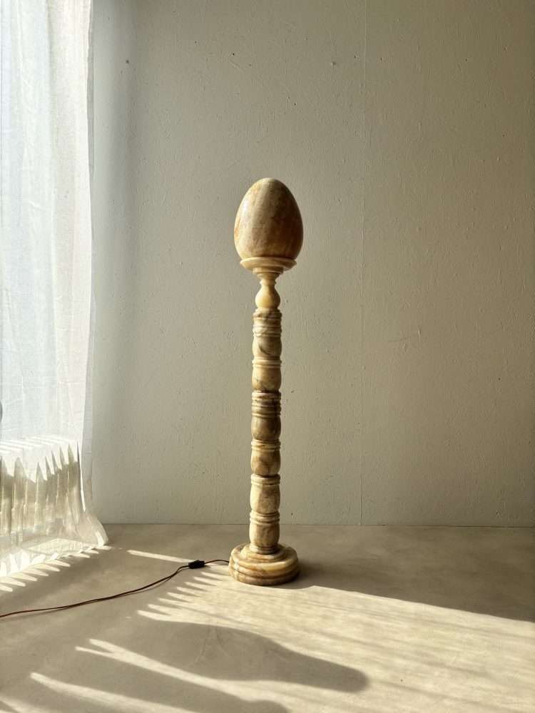 Zeldzame Mid Century Vloerlamp In Albast