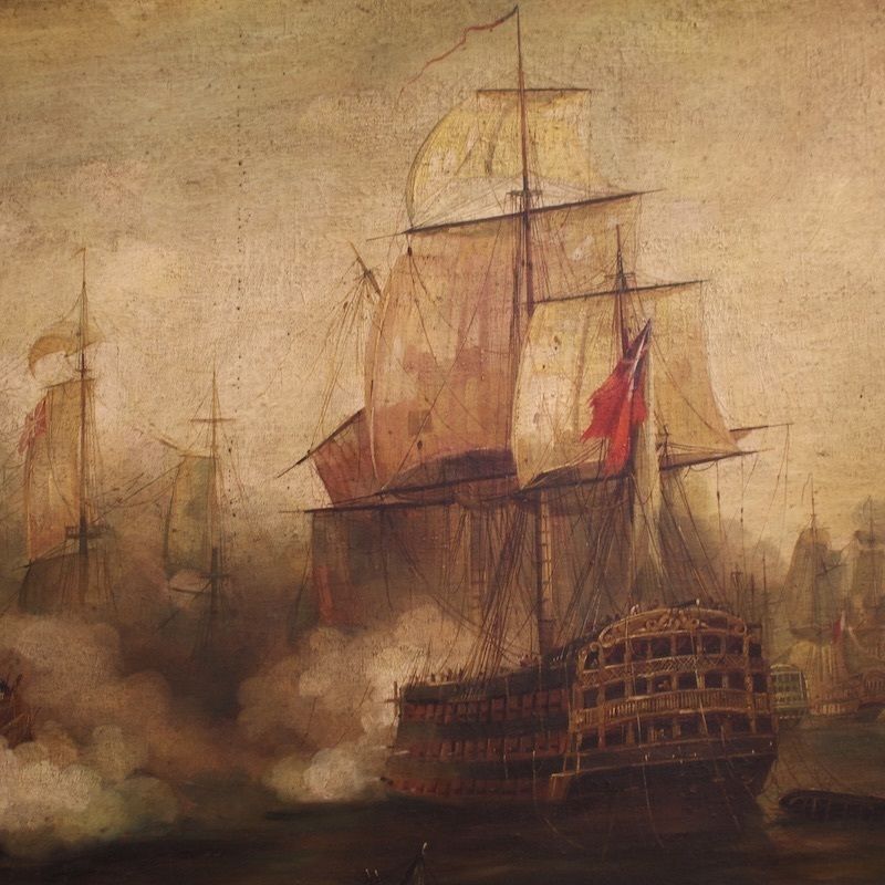 1750.0 20th Century French Seascape Painting Battle Of Trafalgar photo