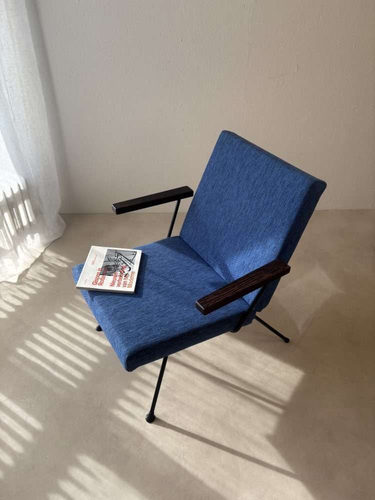Gispen Fauteuil 1409 André Cordemeyer Petrol Blauw Jaren 1960