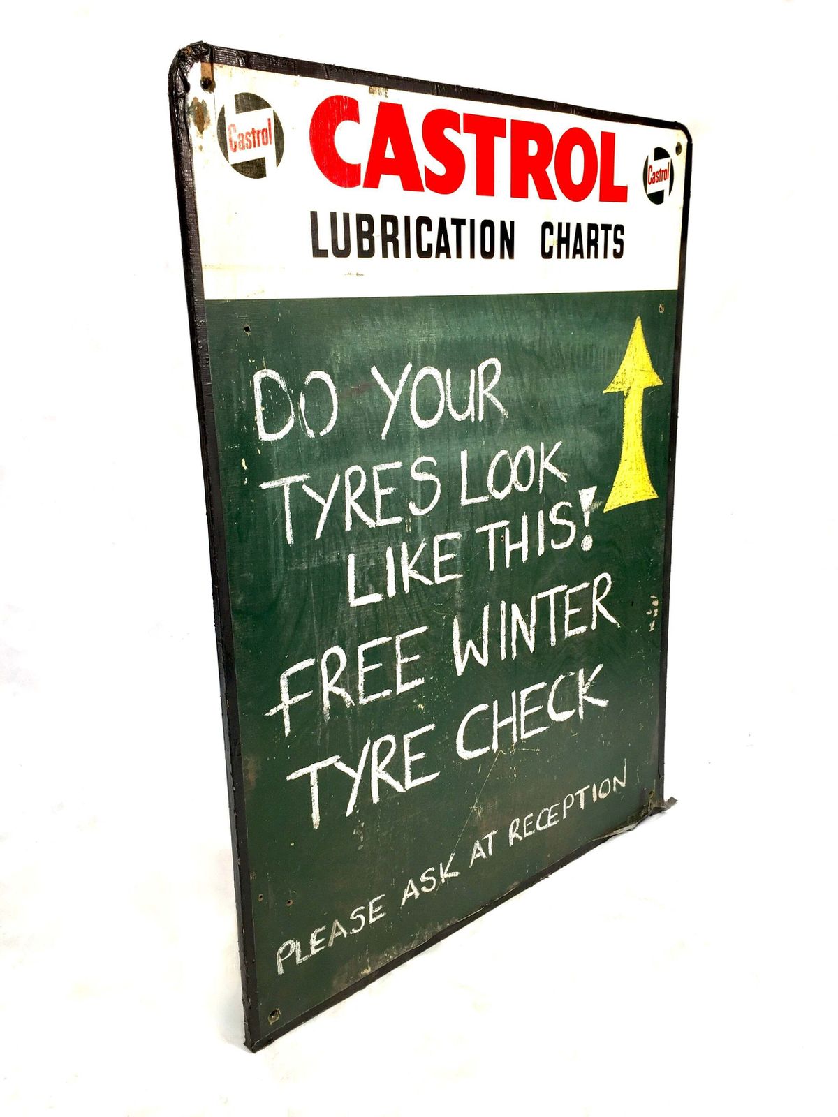 Antique Advertising   Wall Mounted Castrol Oil Lubrication Charts Garage Sign photo 299.0