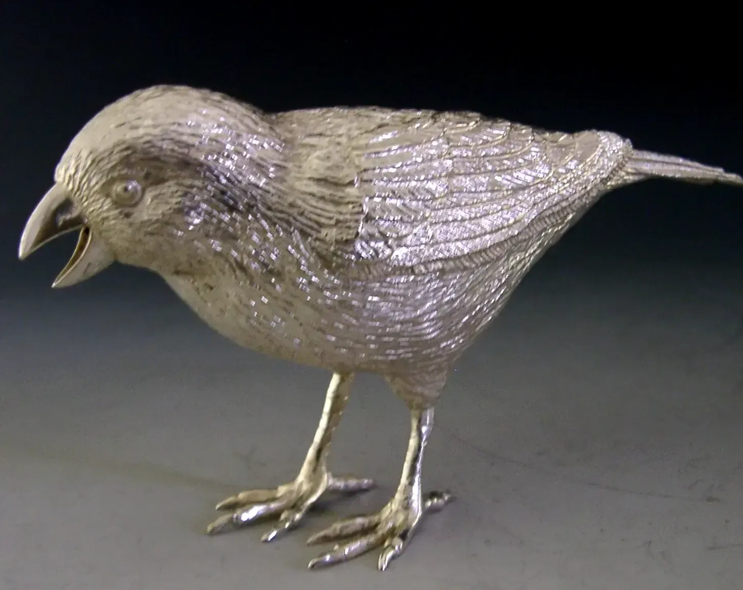 Figurine d'oiseau grandeur nature en argent sterling massif, 1979, 112 g, Finch ? photo 495.0