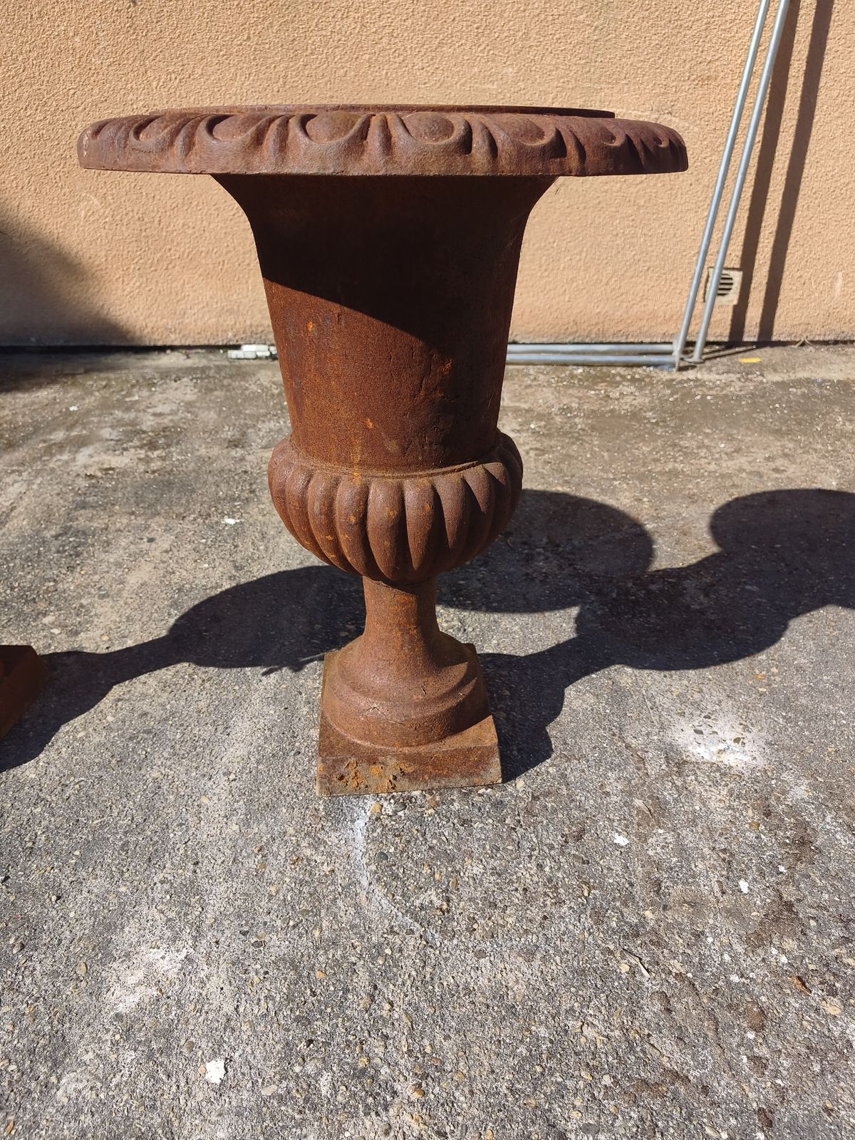 Pair Of 19th Century Cast Iron Medici Vases photo for sale