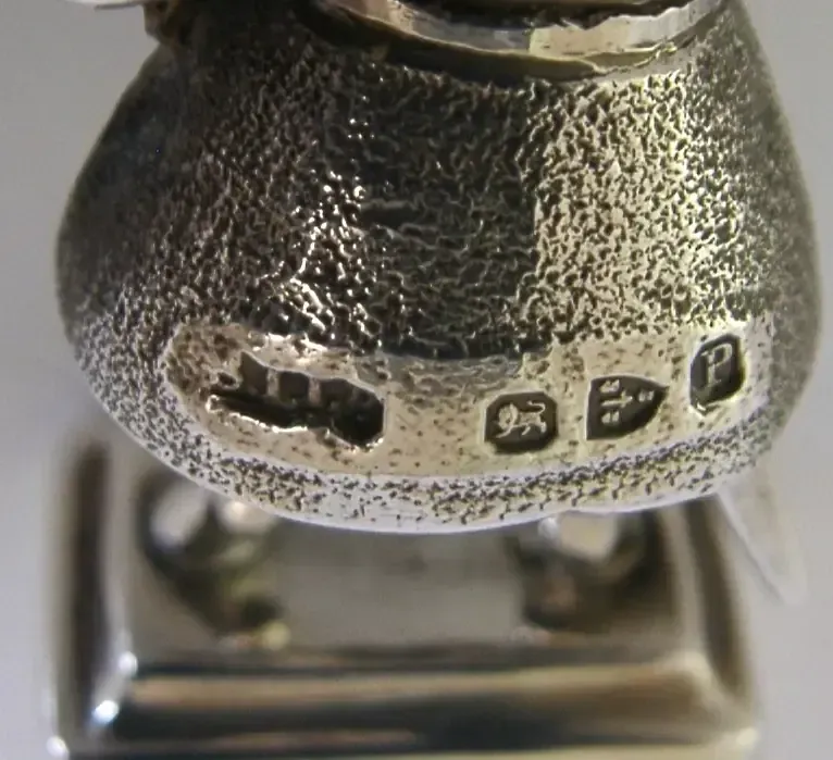 photo for sale Rare 68g English Solid Cast Sterling Silver Trusty Servant Figure 1898 Antique
