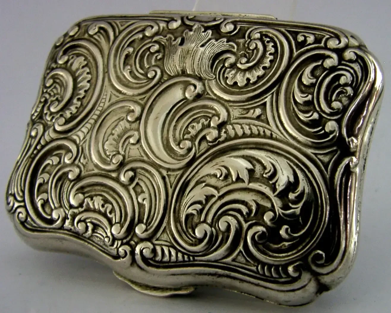 Boîte de chasse au faisan en argent massif, importation française d'époque, 54 g, vers 1900 photo Décoration