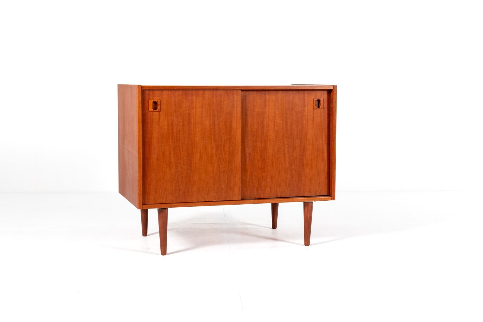 587.0 Mid Century Swedish Teak Sliding Door Cabinet, 1960s photo