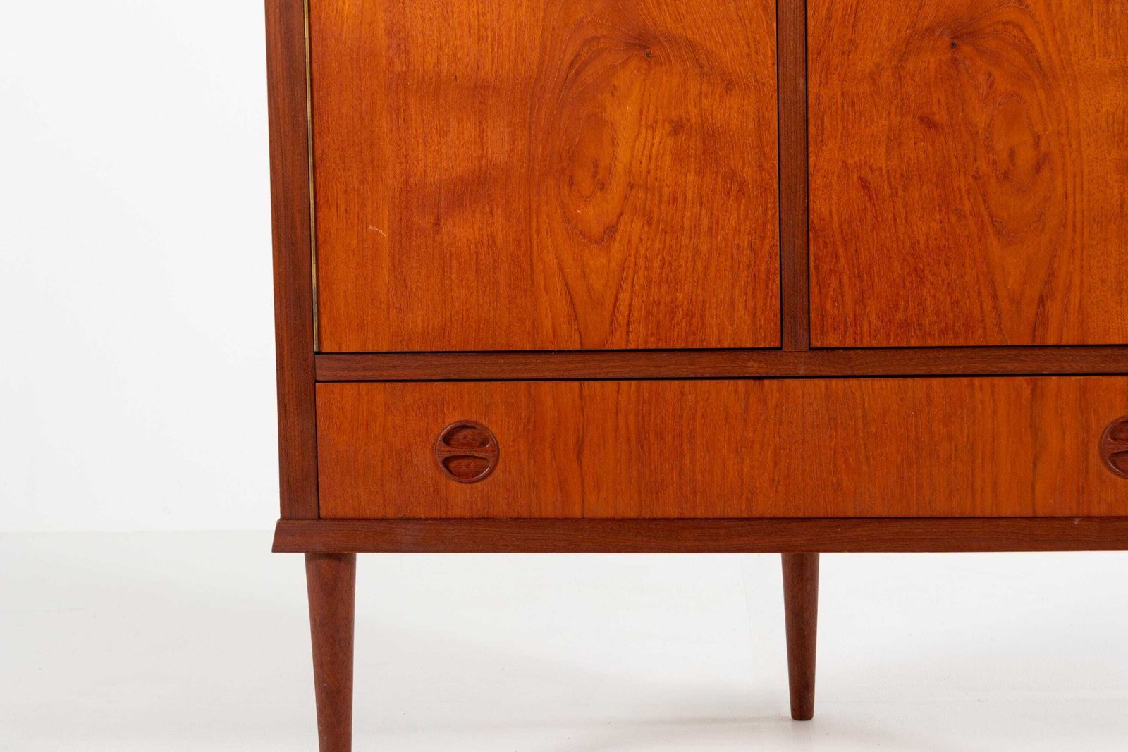 Mid Century Danish Teak Corner Cabinet With Drawer, 1960s photo vinterior